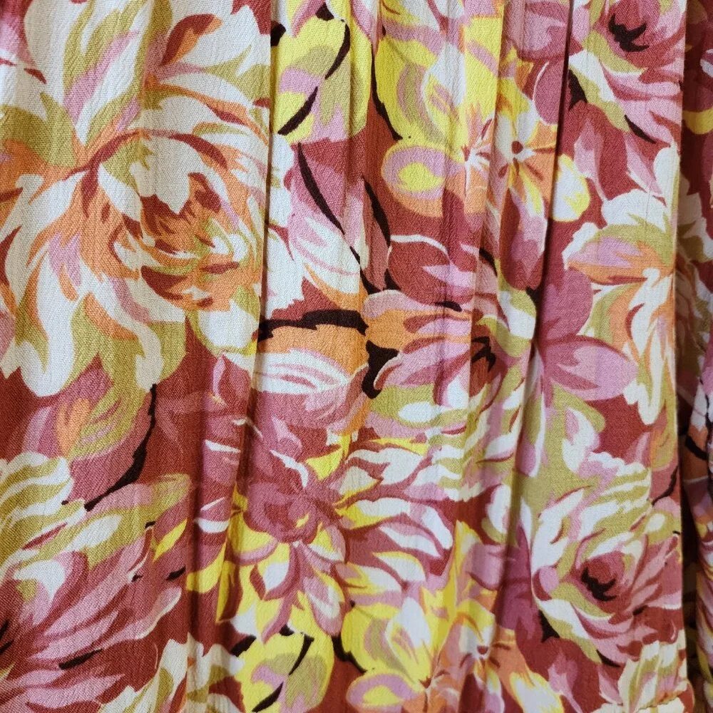 TORRID Rust Floral Print Ester Long Sleeve Peasant Top Size 2 NWOT - Picture 8 of 8